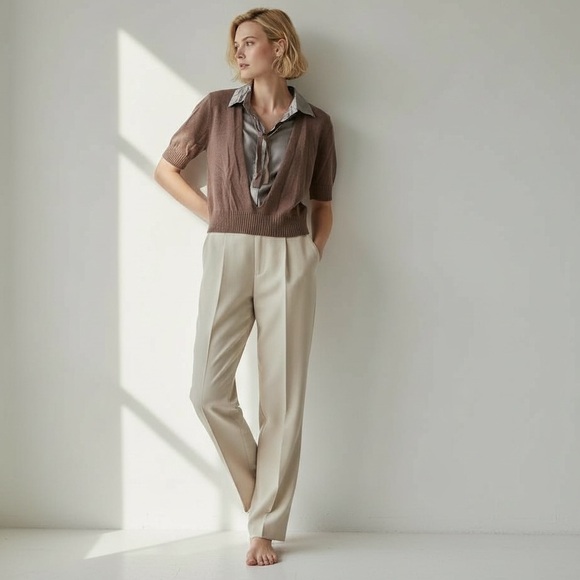 Marni Brown Cashmere Cardigan with metallic frontal insert IT Sz.40 US Small - Picture 14 of 14